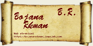 Bojana Rkman vizit kartica